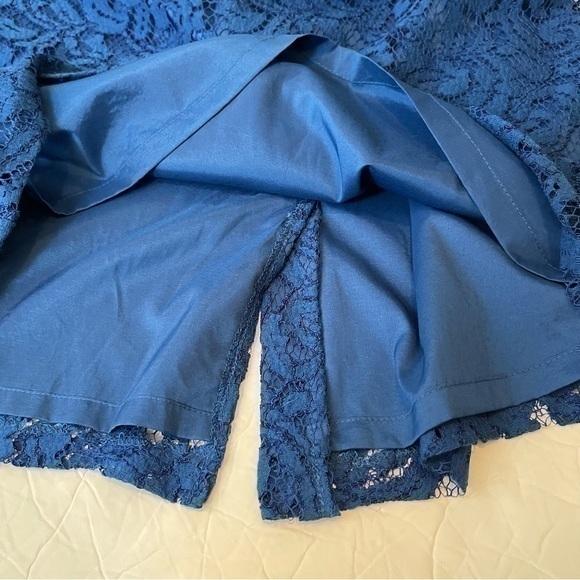 Anthropologie Adrianna Papell Cobalt Blue Lace Holiday Party Event Dress NWT - Picture 8 of 14